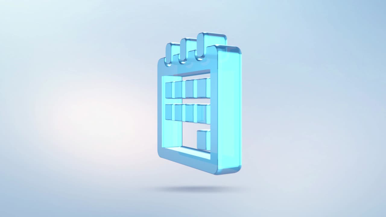 Animation sign calendar icon with alpha channel. Rotating isolated calendar