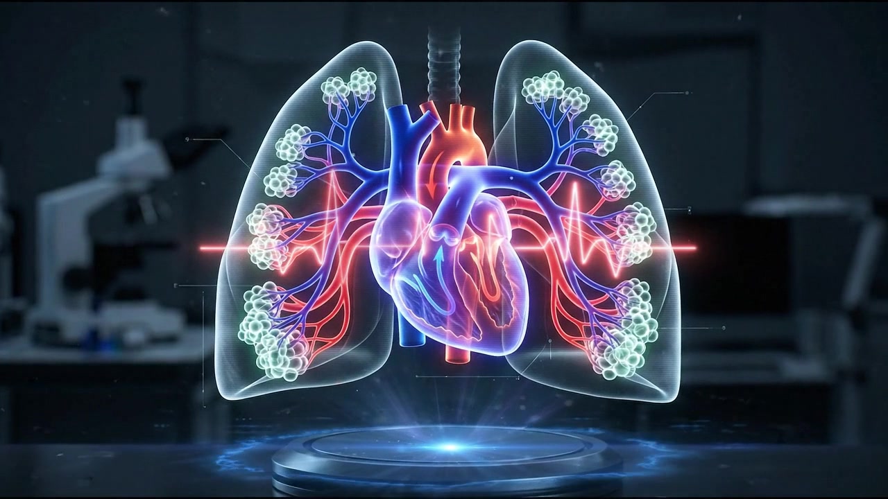 Holographic 3D Model of Human Heart and Lungs in Laboratory