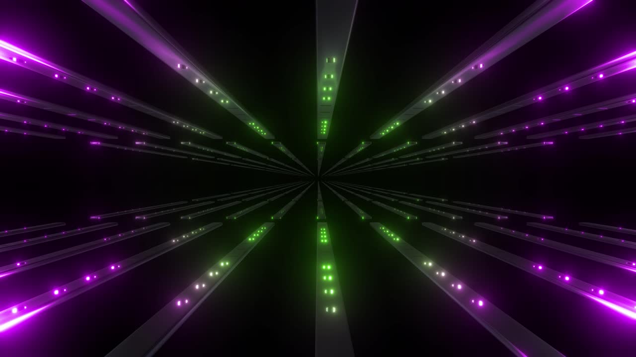 Abstract Futuristic Tunnel with Neon Lines