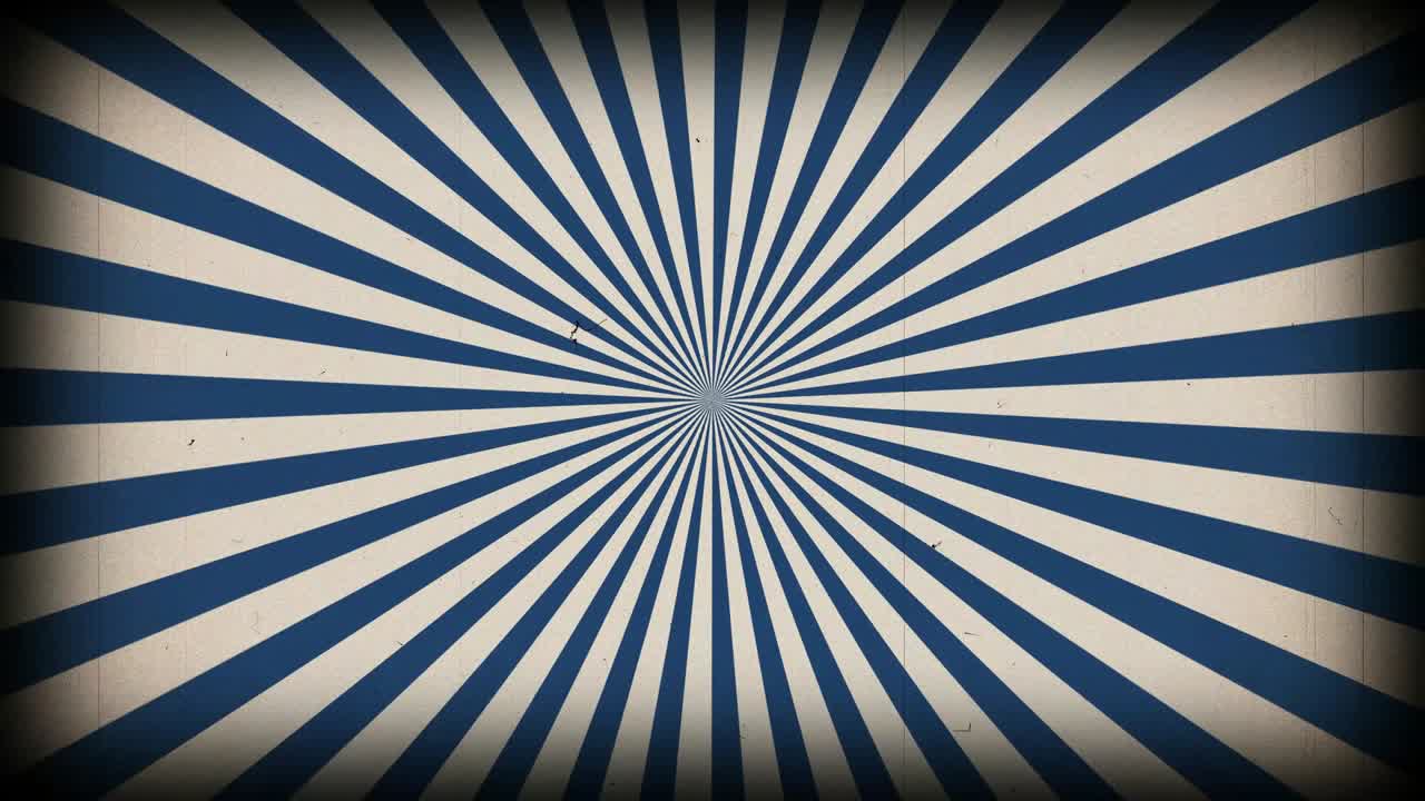 버스트 (sunburst) - 옛날 영화 스트립 효과와 함께 빛나는 해가 뜨는 애니메이션.