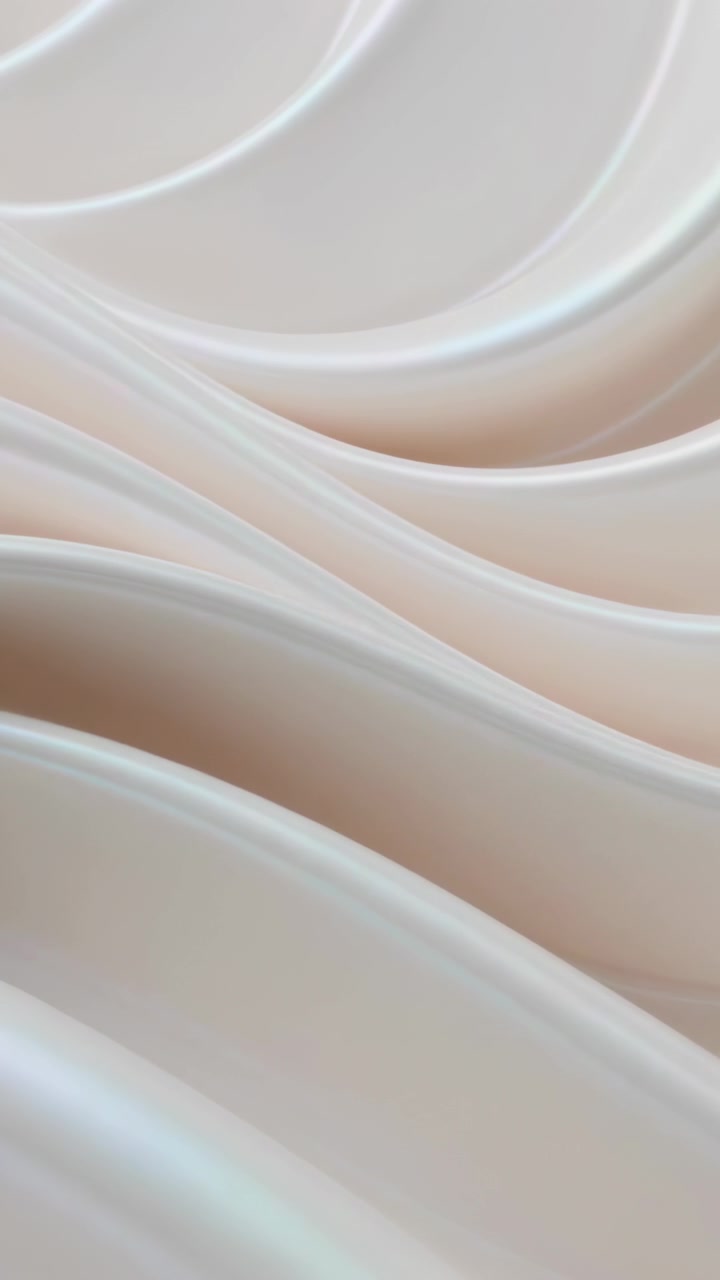Vertical video: Looping 5-frame sequence showing wavy cream-peach surface in portrait, sheen