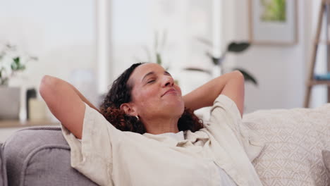 woman relaxing on a sofa