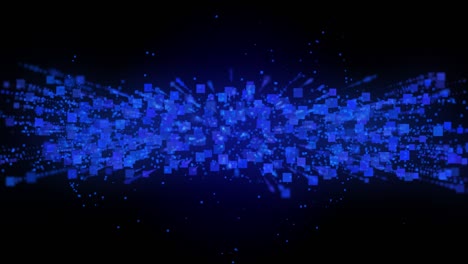 animación gráfica de partículas en movimiento cuadradas y parpadeantes