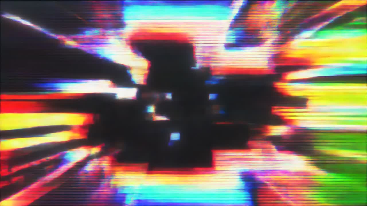 Abstract Digitaal Glitch Effect met Kleurrijke Lichtstrepen
