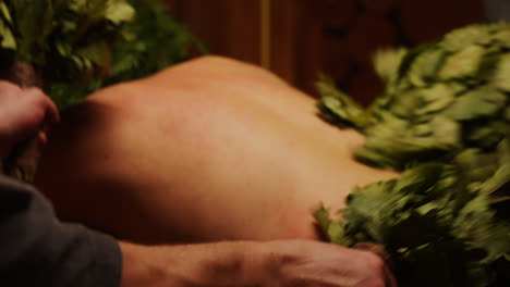 traditional sauna scrubbing session