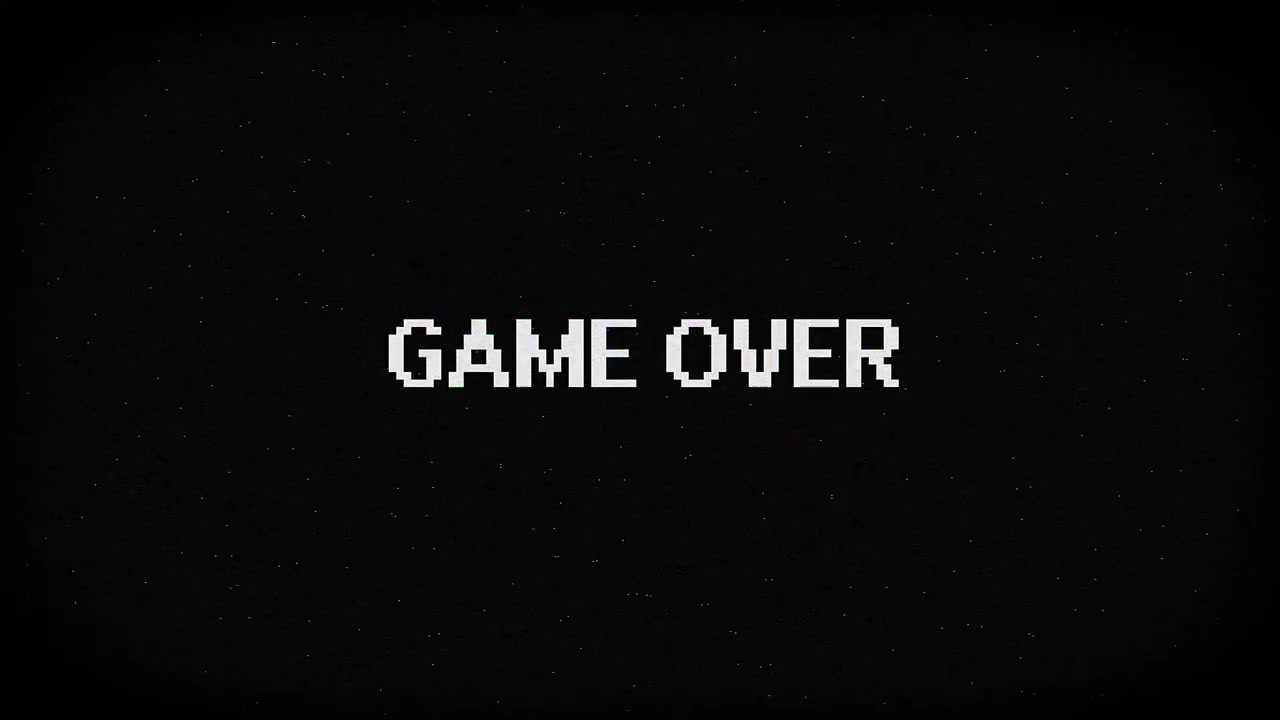 Retro Game Over Text with Digital Glitch Effects