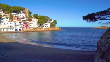 sa tuna european beach in mediterranean spain white houses calm sea turquoise blue begur costa brava ibiza