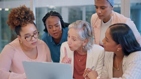 Geschäftsleute,-Frauen-Und-Laptop-Mit-Teamarbeit