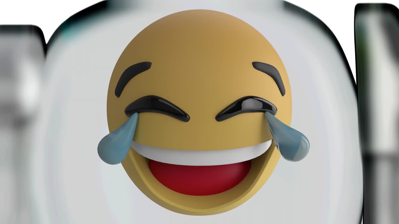 animación de emojis de cambio en fondo blanco y marrón