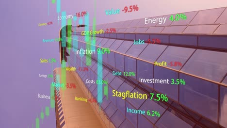 animación del paisaje urbano sobre el procesamiento de datos