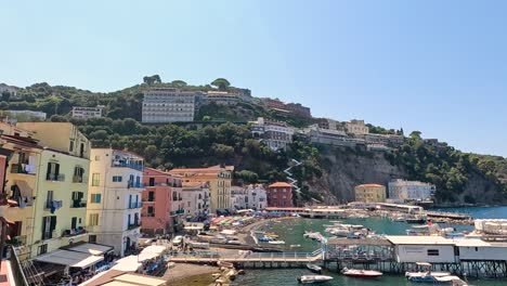 colorful buildings and boats in sorrento, naples