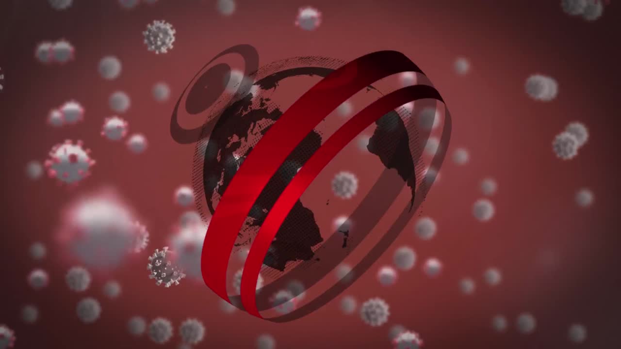 Animazione di un globo su cellule virali