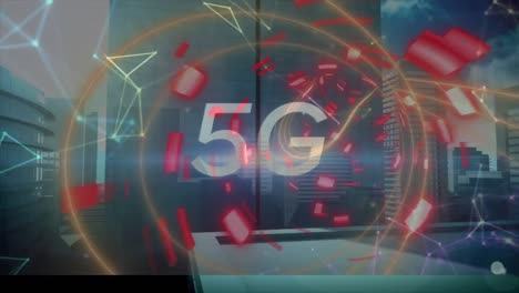 5g-Text-über-Leuchtendem-Tunnel-Vor-Hohen-Gebäuden