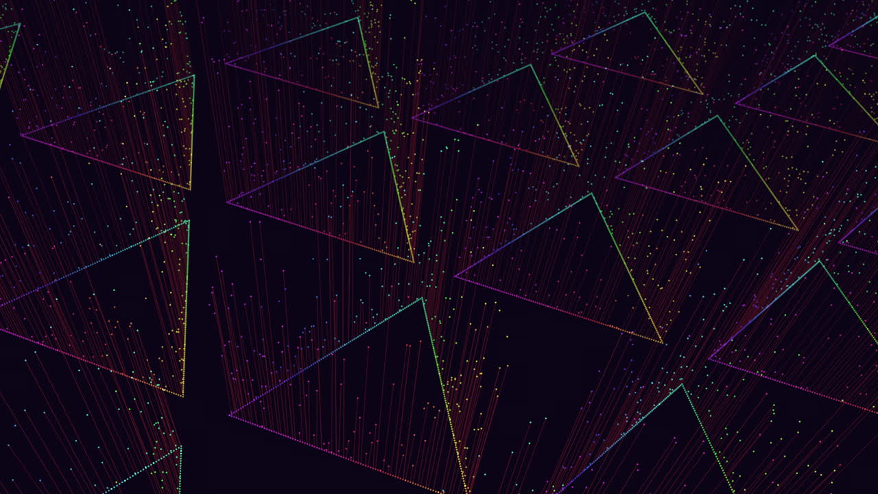 교차하는 선으로 형성된 다채로운 삼각형 패턴