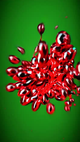 abstract red spheres cluster on green background