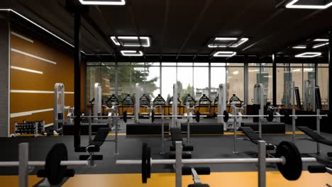 modern gym interior with exercise equipment