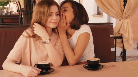 two friends enjoying coffee