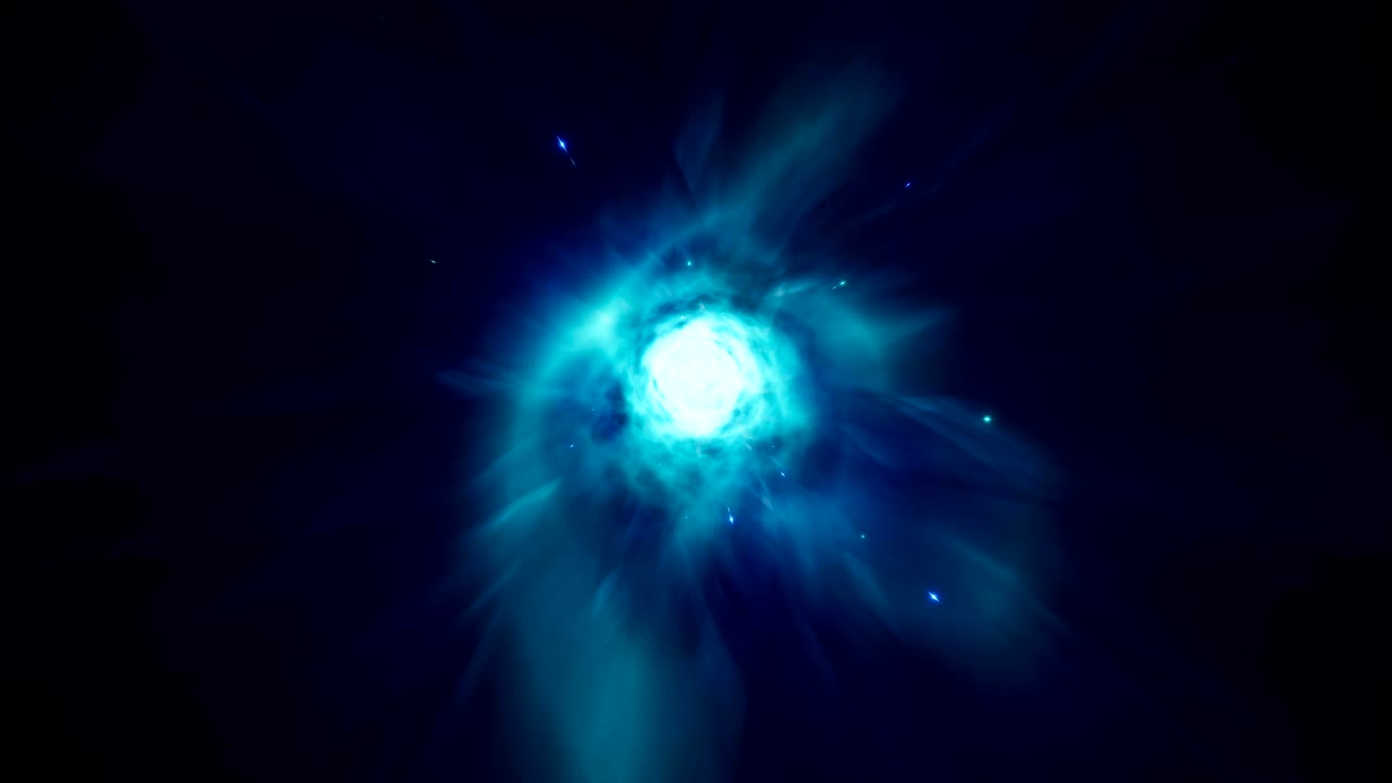 un bucle sin fisuras de viaje interestelar a través de un agujero de gusano azul lleno de estrellas brillantes. deformación abstracta en el túnel hiperespacial de ciencia ficción. animación 3d realista en bucle.