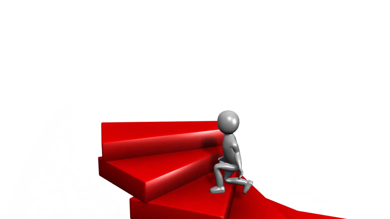 3d 남자가 위층으로 올라갑니다.