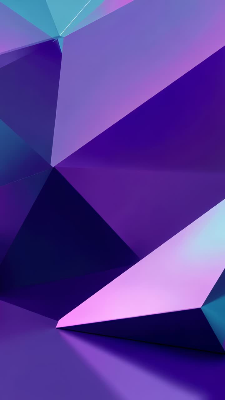 Vertical video: Panning camera revealing glossy facets in portrait wallpaper showing teal facet