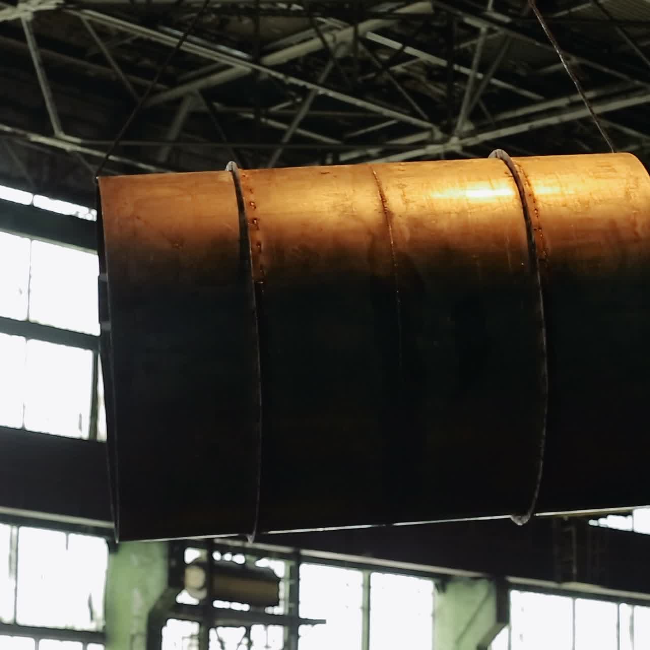 Overhead crane in factory