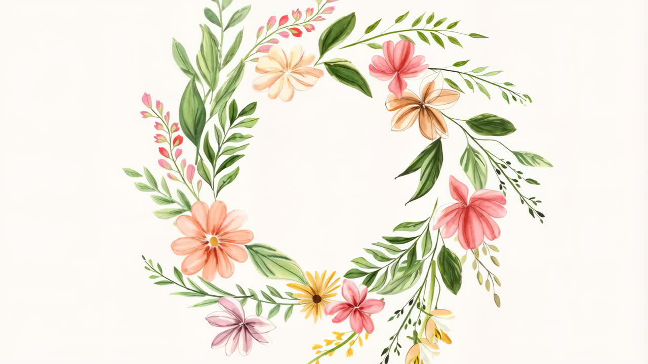 Elegant Watercolor Floral Wreath Design