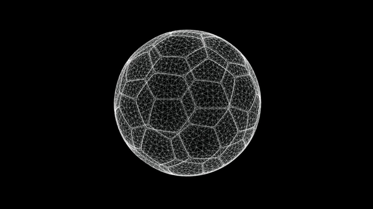 축구 공 의 홀로그램 화면 - 루프