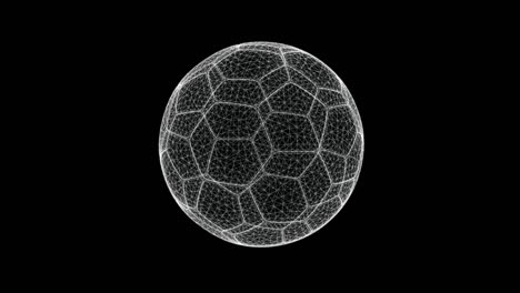 hologram screen of a soccer ball - loop