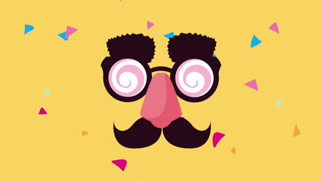 funny mask with mustache and nose