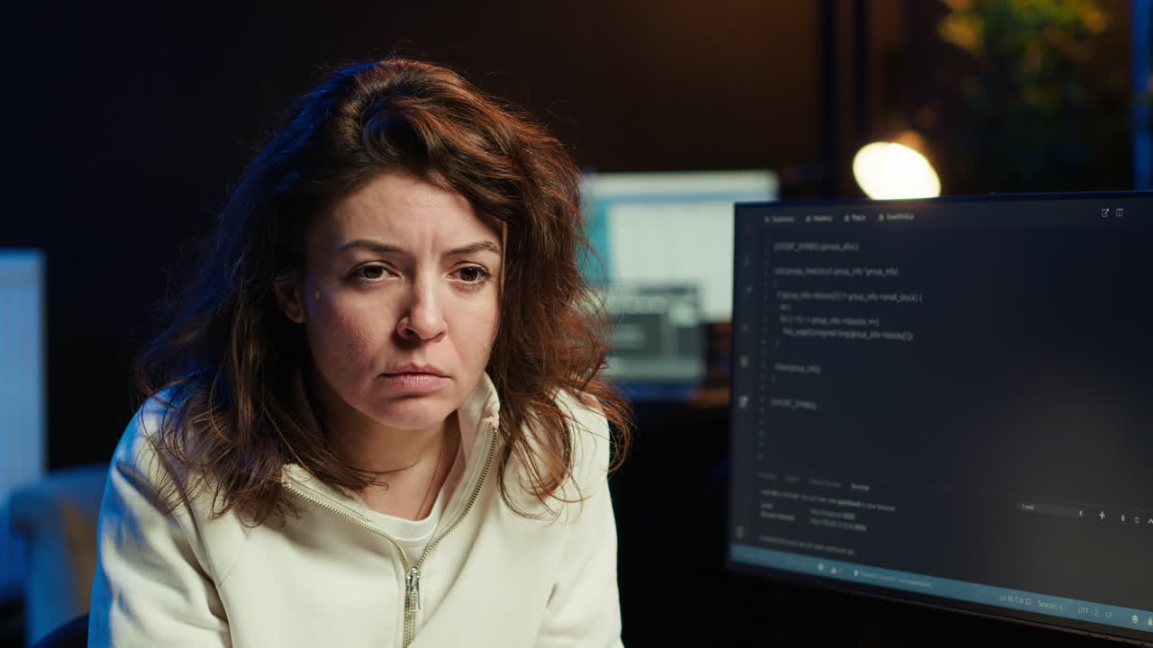 Cybersecurity professional in apartment using computer to patch security