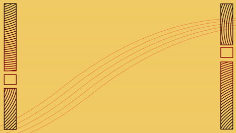 digital animation of lines and abstract shapes moving  against yellow background