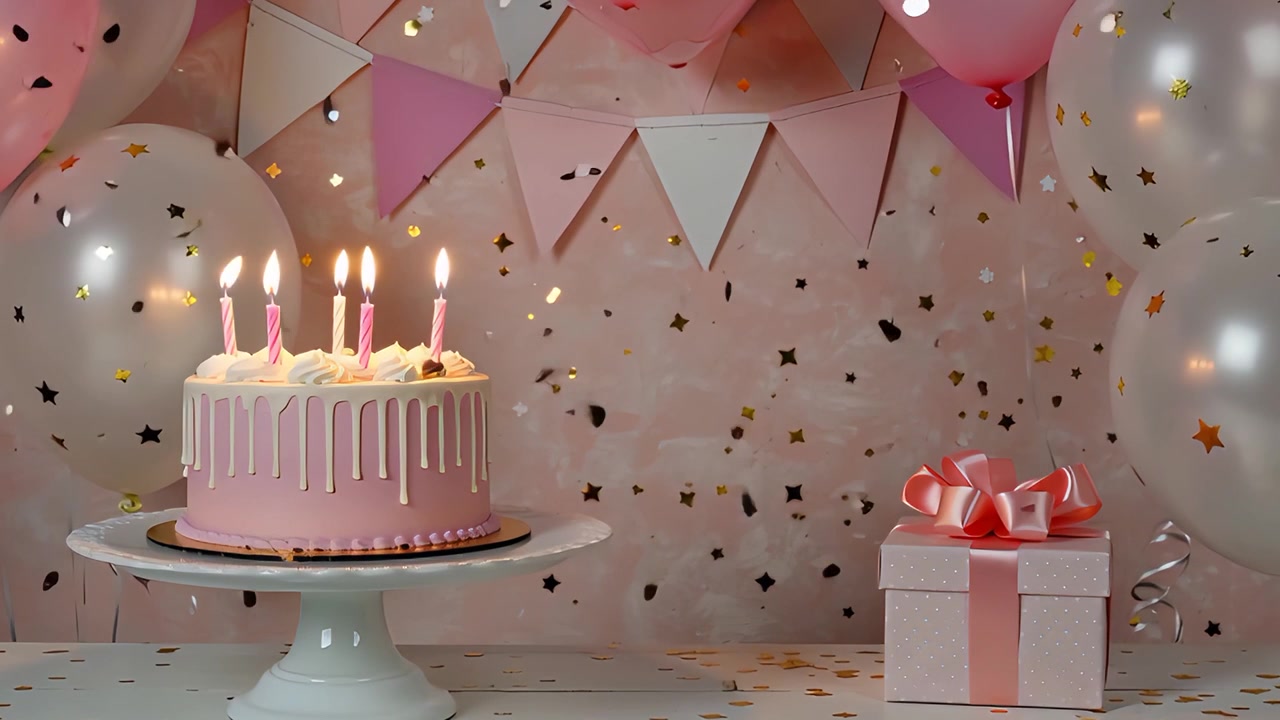 Sfondo di compleanno con palloncini 4K