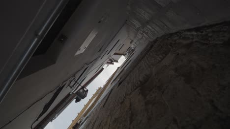 Low angle view of alleyway and buildings