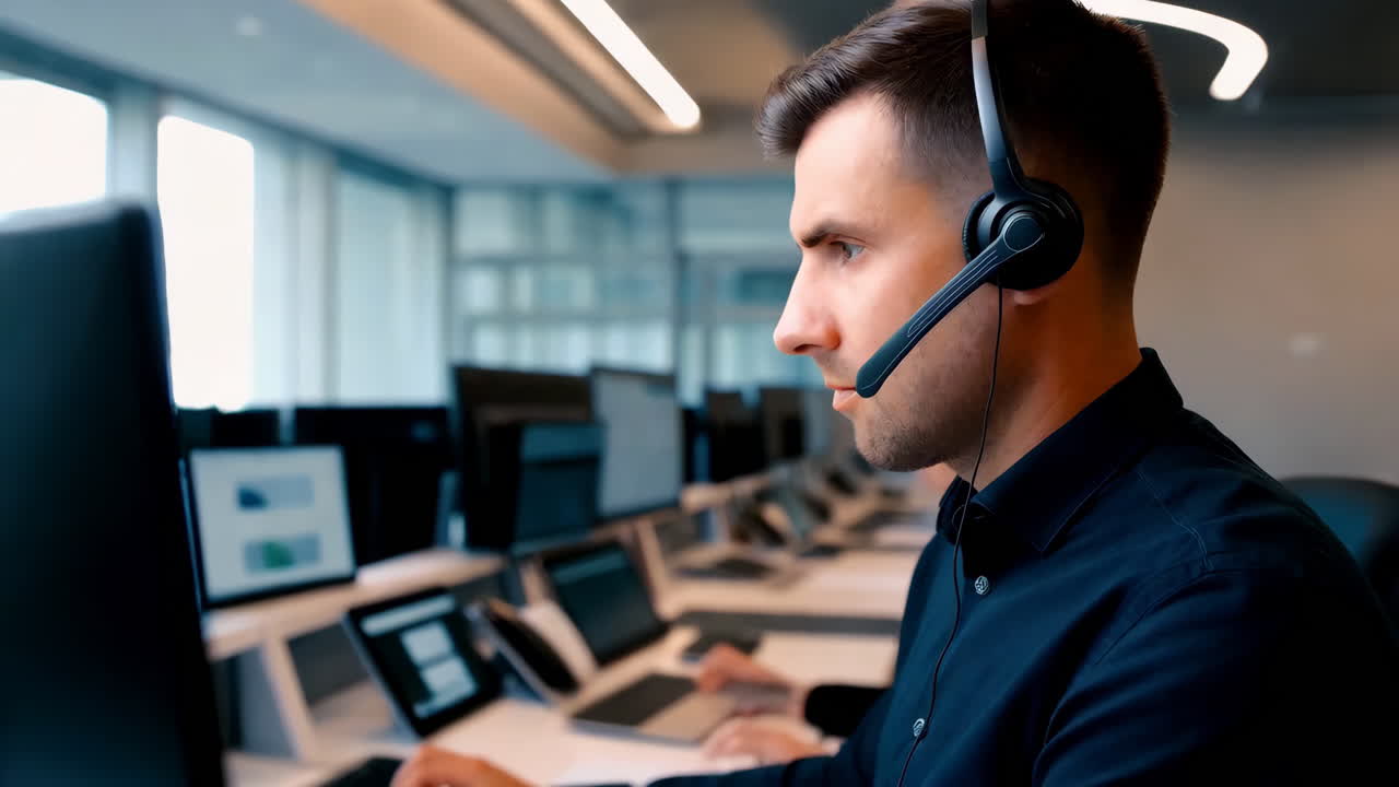 Call Center Agent Working
