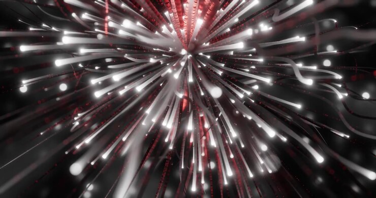 Cavi a fibra ottica astratti che rappresentano la tecnologia di trasmissione dati veloce