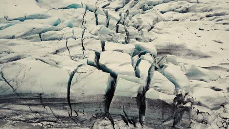 glacier tongue in iceland, filmed by drone from multiple angles