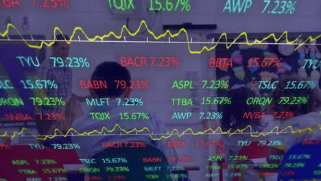 Animation-Der-Verarbeitung-Finanzieller-Daten-über-Verschiedene-Männliche-Lehrer-Und-Grundschulklassen