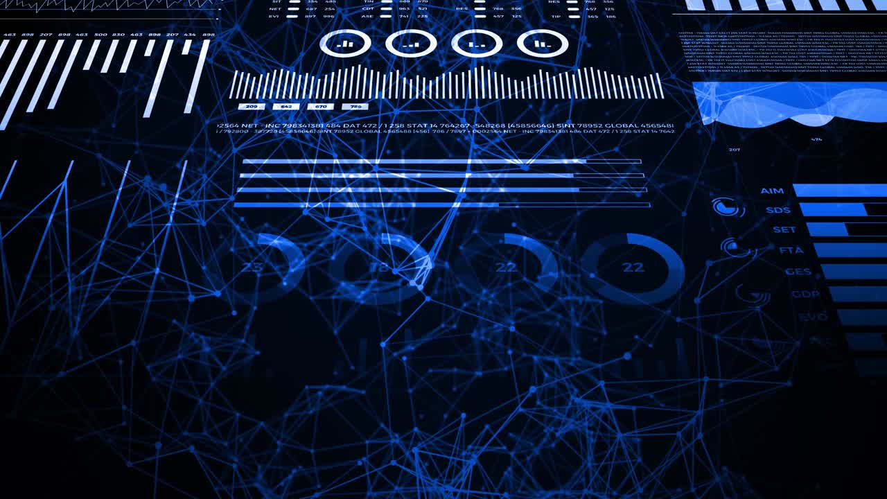 datos y estadísticas de informes, animación con diagramas gráficos.