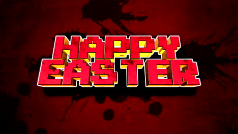Happy-Easter-text-on-grunge-red-texture-with-black-splashes