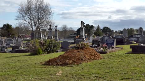 shot of cemetery for funeral burial