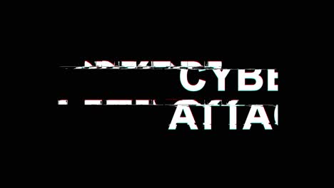 cyber attack glitch effect text digital tv distortion 4k loop animation