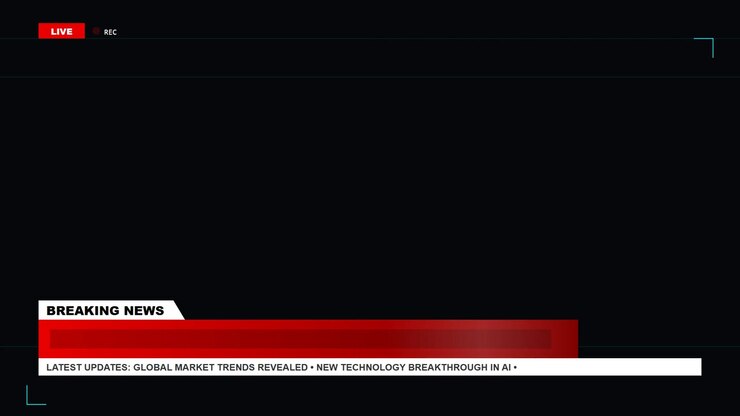 Breaking News Broadcast Graphic Overlay with Scrolling Text