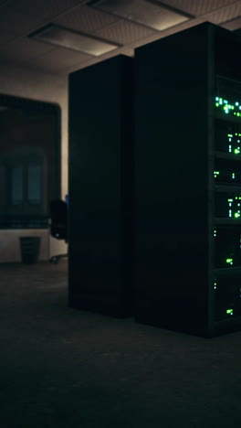 empty server room with rack servers