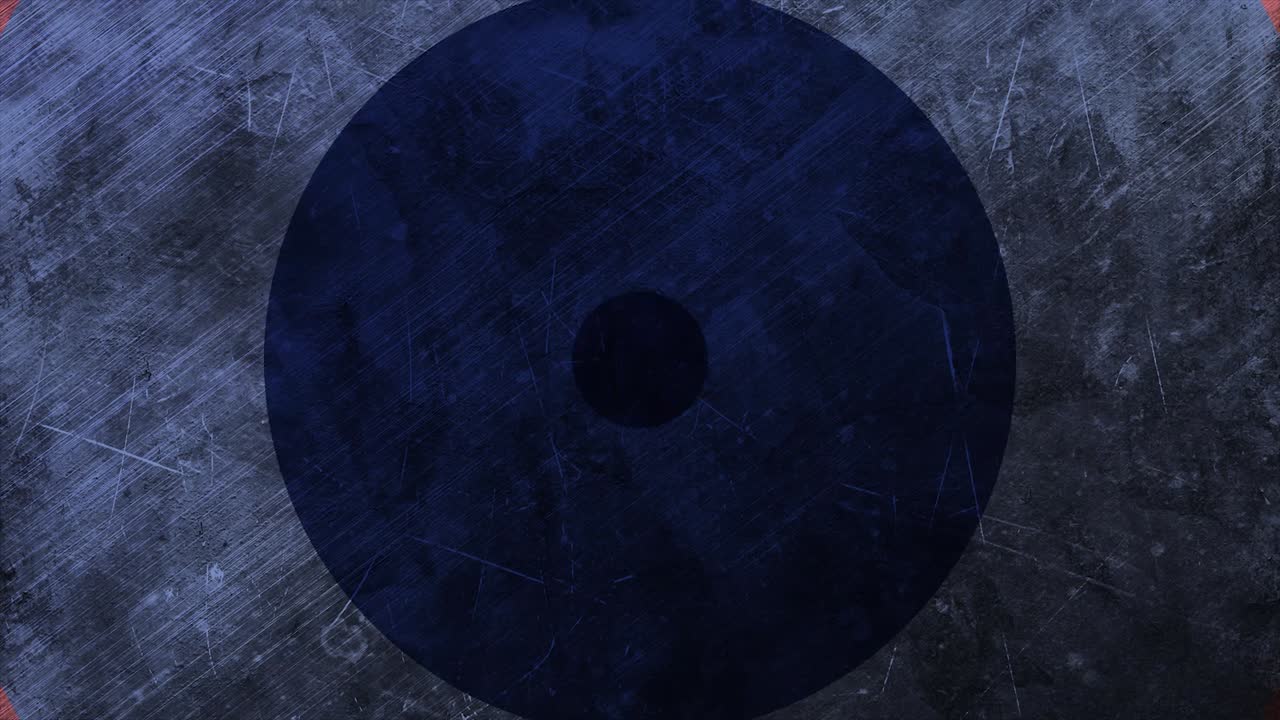 círculos estructurados metálicos de transición plana media. fondo abstracto en estilo plano con animación de círculos estructurado metálico. radio del círculo transición plana