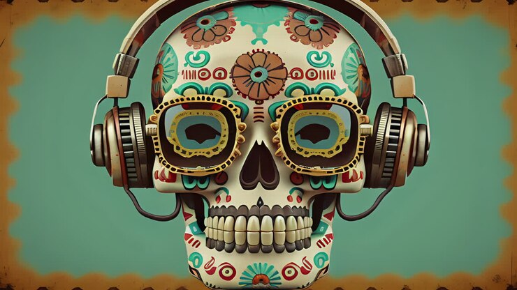 AI day of the dead skull