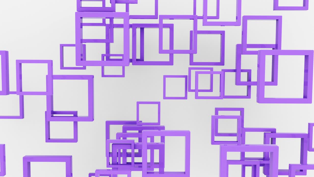 Abstract background 3d color squares shapes 4k animation. Looping footage.