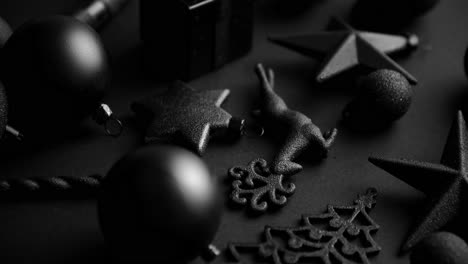 christmas minimalistic and simple composition in mat black color