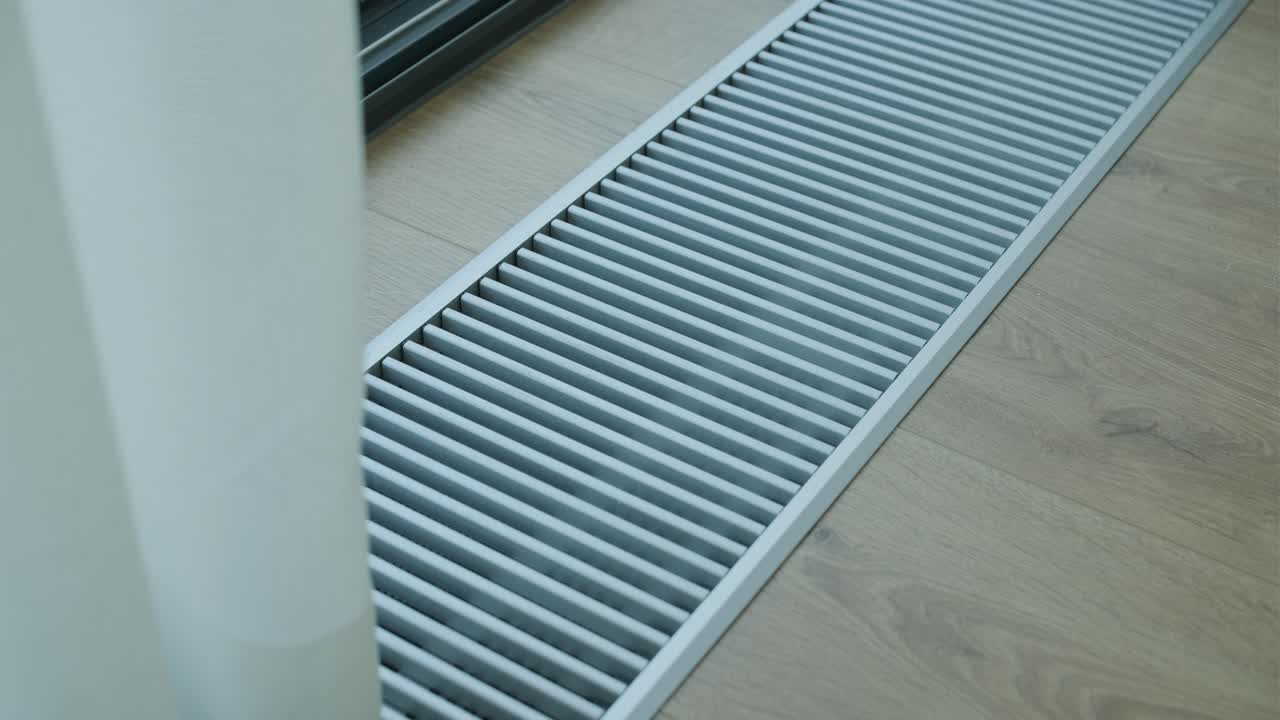 Floor vent and curtains