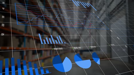 animación del procesamiento de datos financieros en el almacén