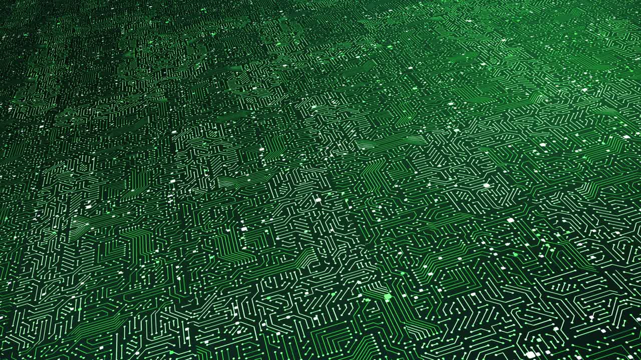 cerrar la placa de circuito verde de alta tecnología. tecnología futurista.